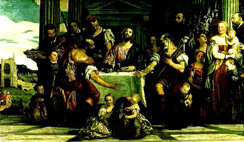Paolo  Veronese supper at emmaus Norge oil painting art